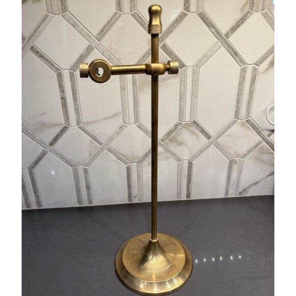 Vintage Desk Top Brass Adjustable Rotating Magnifying Glass Holder Stand 13.5” - Picture 2 of 11